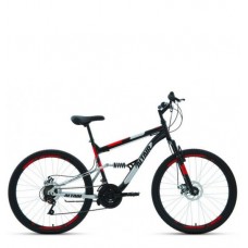 26" Велосипед ALTAIR MTB FS 26 2.0 disk(26" 18 ск. рост 18") 2020-2021, черный/красный